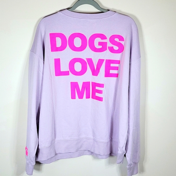 Wildfox Dogs Love Me Lilac Purple Sweatshirt Size XL NWT - Picture 6 of 6